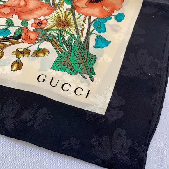 Gucci Silk Floral Scarf with Slight Shimmer - Picture 8 of 14